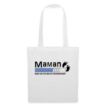 bébé en cours de chgt maman bleu - Sac en tissu - blanc - Devant