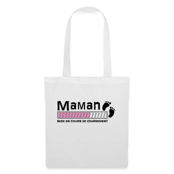 bébé en cours de chgt maman rose - Sac en tissu - blanc - Devant