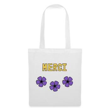 MERCI. THANKS. THANK YOU. ANNIVERSAIRE. NAISSANCE. - Sac en tissu - blanc - Devant