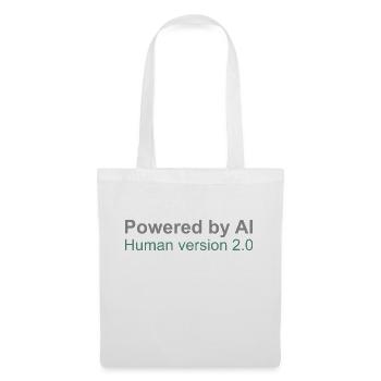 Powered by AI: Human version 2.0 - Tote Bag - white - Front