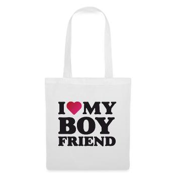 J’aime mon petit ami - Sac en tissu - blanc - Devant