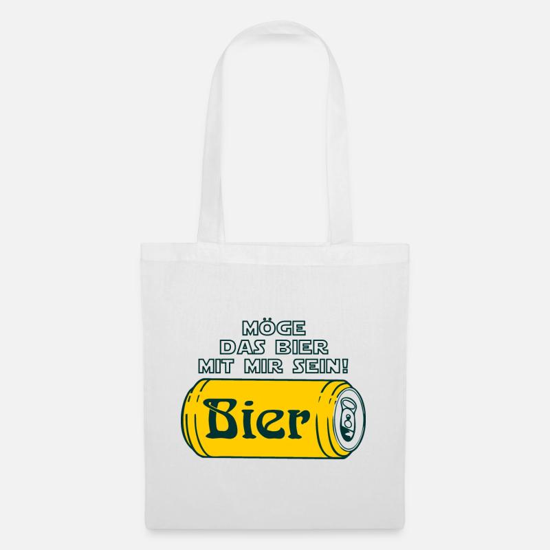 möge das Bier mit mir sein - Stoffbeutel - Weiß