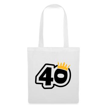 40 mit Krone - Stoffbeutel - Weiß - Vorne