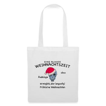 Radiologie, Röntgenbild Schädel lustig Weihnachten - Stoffbeutel - Weiß - Vorne