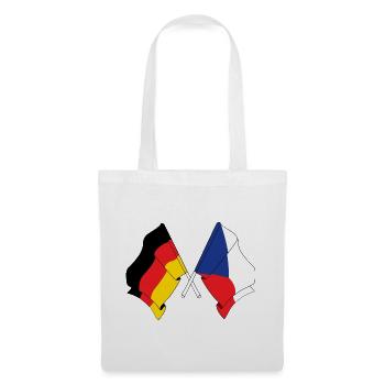 Flagge Deutschlands und Flagge der Tschechischen Republik - Stoffbeutel - Weiß - Vorne