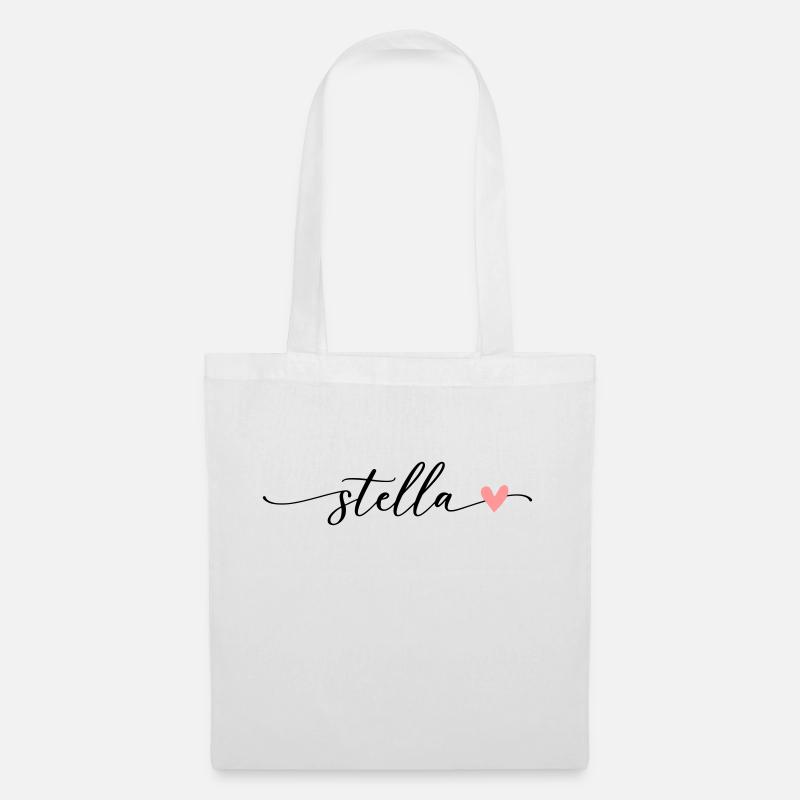 Stella Name Kalligrafie Schrift - Stoffbeutel - Weiß