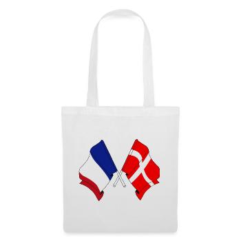 Drapeau de la France et drapeau du Danemark - Sac en tissu - blanc - Devant