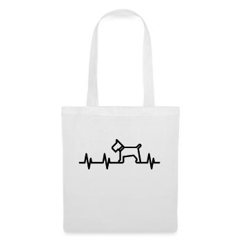 Battement de cœur de chien, amour animal, amoureux des animaux - Sac en tissu - blanc - Devant