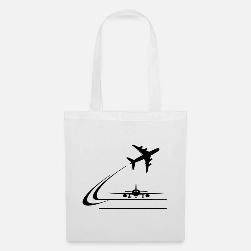 Front view airplane and away flying airplane - Tote Bag - white