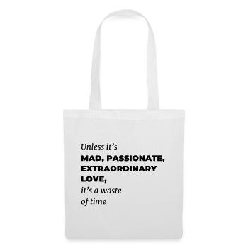 amour fou | Poème - Sac en tissu - blanc - Devant