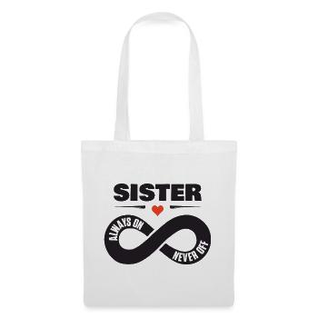 Sister Always On Never Off Sister Love Heart - Tote Bag - white - Front