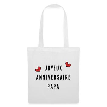 JOYEUX ANNIVERSAIRE PAPA - Sac en tissu - blanc - Devant