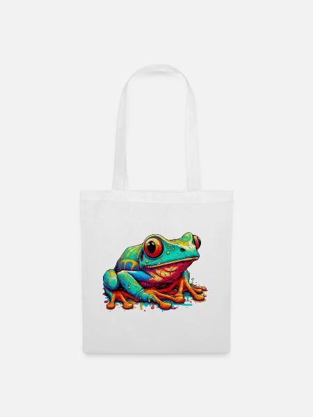 Frosch - Stoffbeutel - Weiß