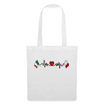 Cardio Cœur avec Drapeau Italie, Malte - Sac en tissu - blanc - Devant