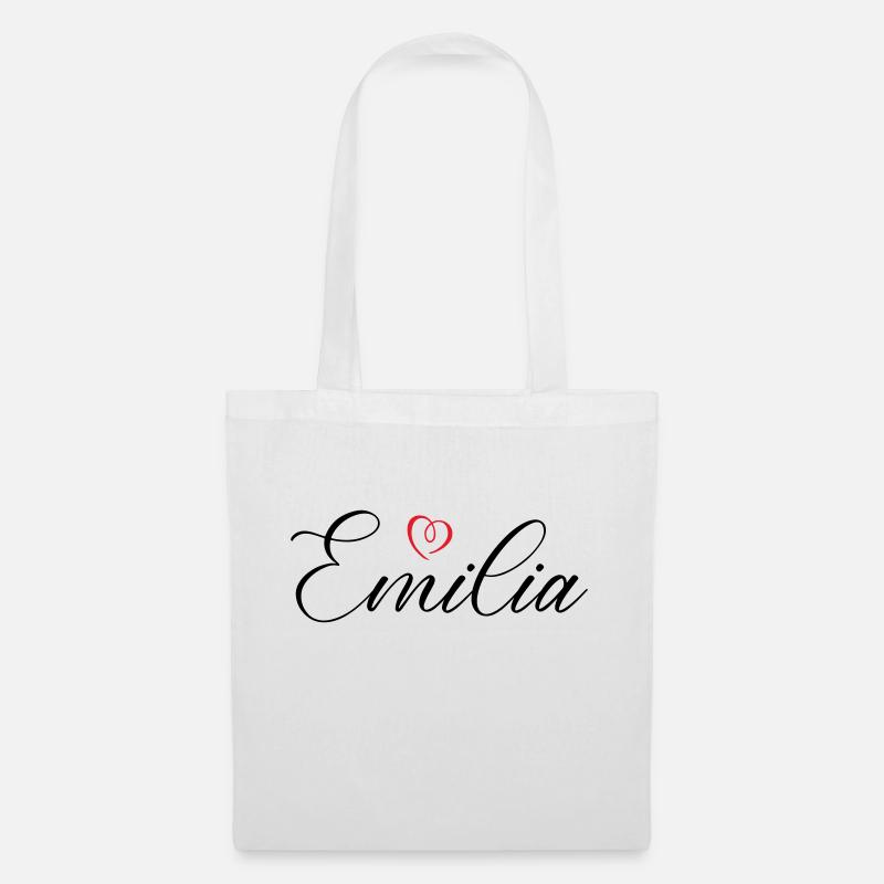 emilia name herz - Stoffbeutel - Weiß