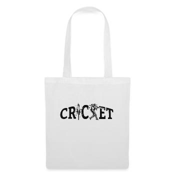 Cricket Lettering with Bat - Kricket - Stoffbeutel - Weiß - Vorne