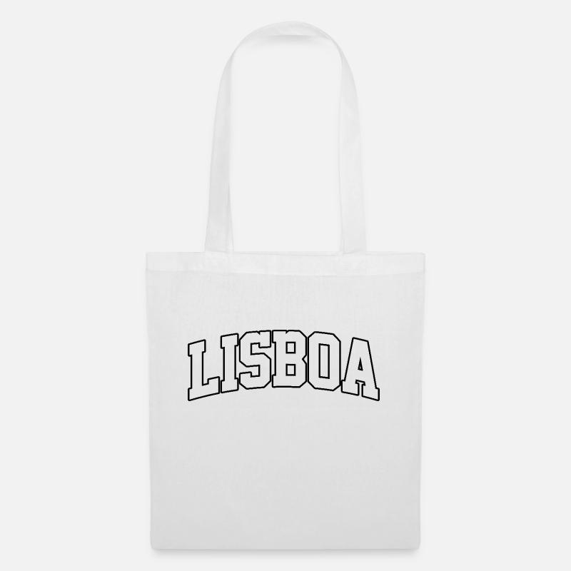 Lisboa-Logo: College-Design im portugiesischen Stil - Stoffbeutel - Weiß