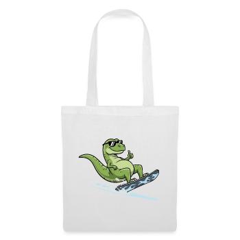 Cool dinosaur surfer with sunglasses - Tote Bag - white - Front