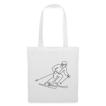 Illustration de skieur - Sac en tissu - blanc - Devant