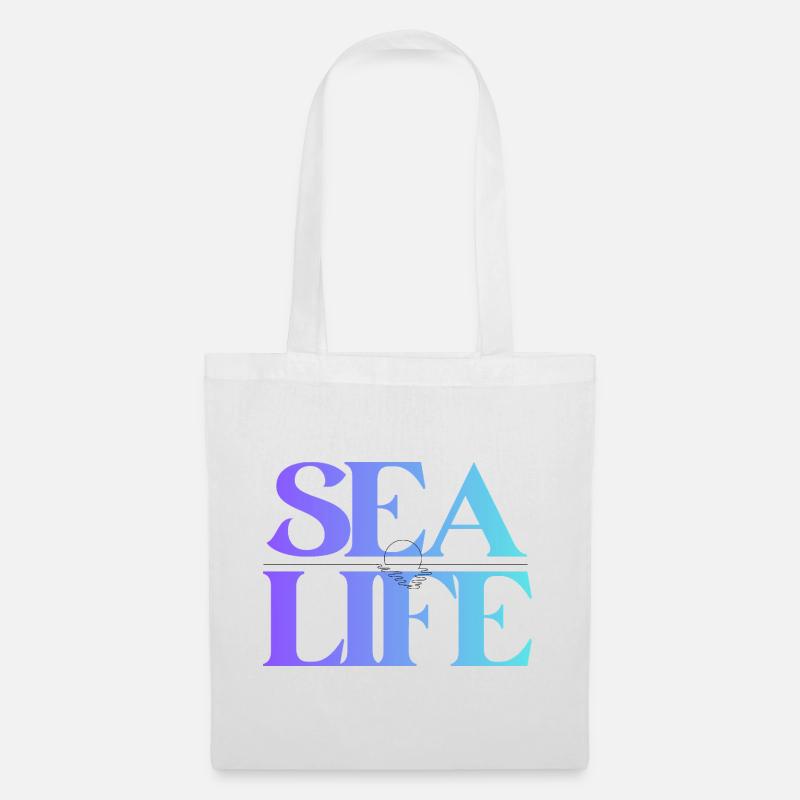 Meeresleben Gradient Schriftdesign - Stoffbeutel - Weiß