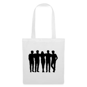 Menschen Gruppe Silhouette Freunde Team Zusammen - Stoffbeutel - Weiß - Vorne