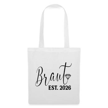 Fiançailles de mariage - Mariée 2026 - Sac en tissu - blanc - Devant