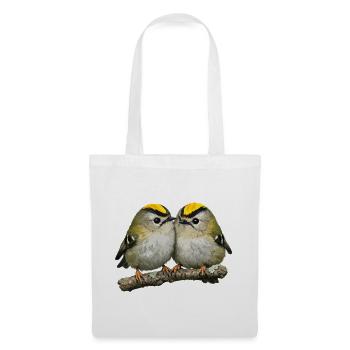 Duo of Firecrests on Branch - Tote Bag - white - Front