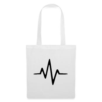 ECG Fréquence cardiaque Cadeau sur la ligne cardiaque - Sac en tissu - blanc - Devant