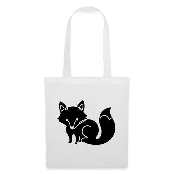 Fuchs Silhouette – Waldtier Minimal Motiv - Stoffbeutel - Weiß - Vorne