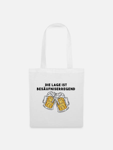 Lustiges Bier - Stoffbeutel - Weiß