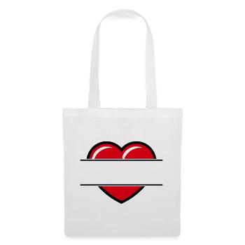 Herz / Herzchen (Text Ergänzen / Geschenk / Liebe) - Stoffbeutel - Weiß - Vorne