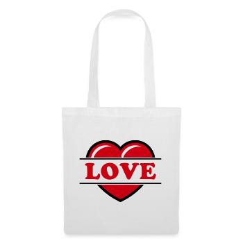 Herz / Herzchen / Love / Liebe (Red 2C) - Stoffbeutel - Weiß - Vorne