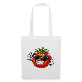 Coole Tomate Vegan Vegetarisch Cartoon - Stoffbeutel - Weiß - Vorne
