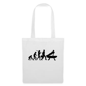 evolution gymnastik silhouette mann auf pauschenpf - Stoffbeutel - Weiß - Vorne
