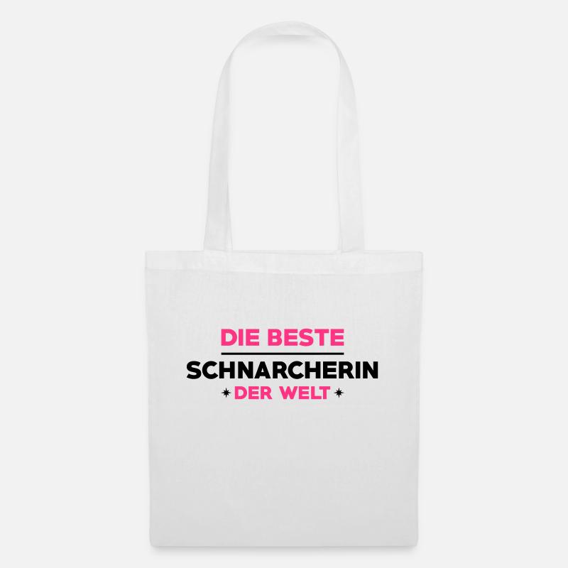 Schnarcher Schnarcherin Schnarchen Schlaf Humor - Stoffbeutel - Weiß