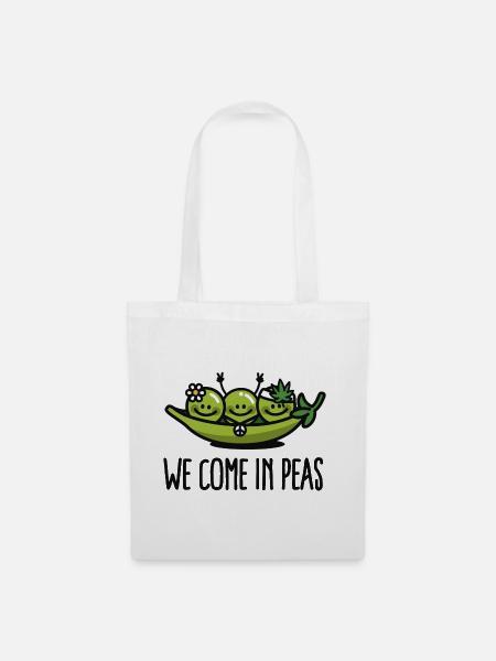 We come in peas / peace - Stoffbeutel - Weiß