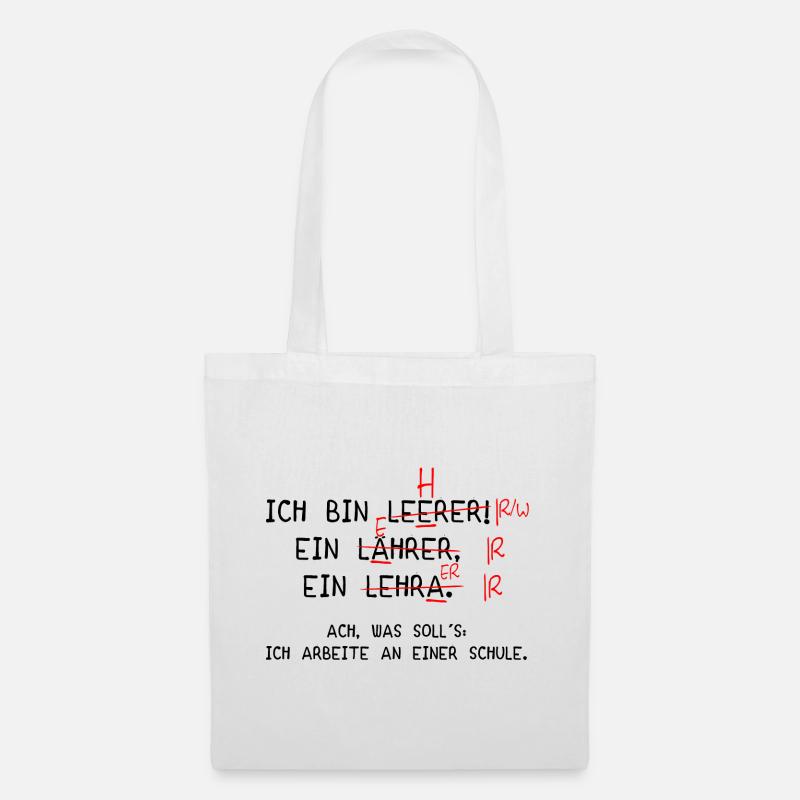 Ich bin Lehrer! (schwarz) - Stoffbeutel - Weiß