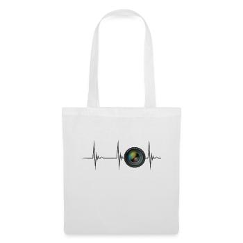 Fotografie Herzschlag EKG Puls Kamera Linse Fotogr - Stoffbeutel - Weiß - Vorne