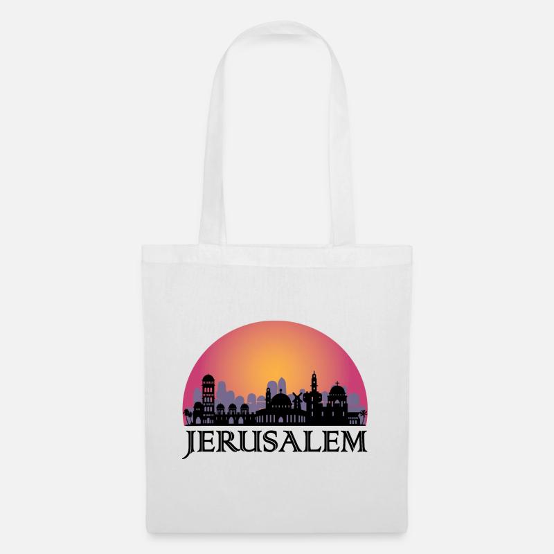 Jerusalem Skyline - Israel Reisen - Stoffbeutel - Weiß