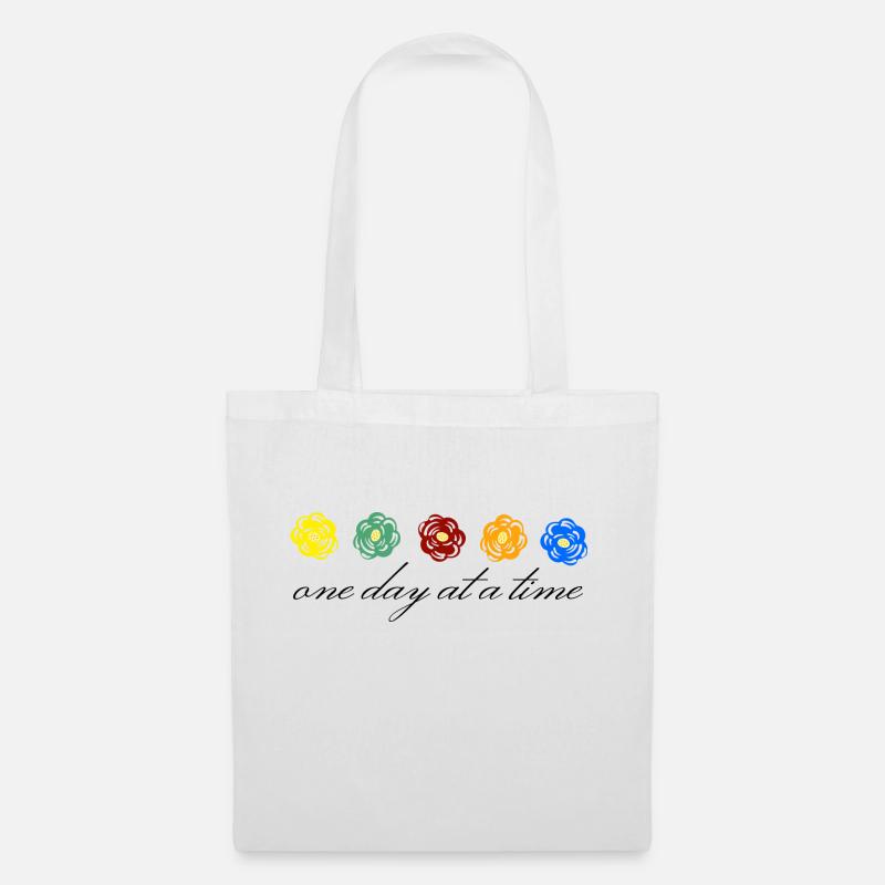 one day at a time - Tote Bag - white