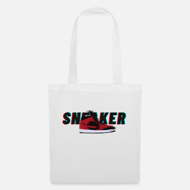 Sneakerschriftzug mit Sneaker - Stoffbeutel - Weiß