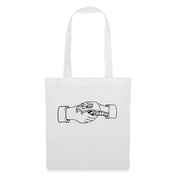 Shaking hands Snake bites hand - Tote Bag - white - Front