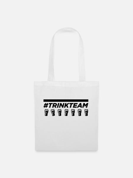 Trinkteam mit Biergläsern - Stoffbeutel - Weiß