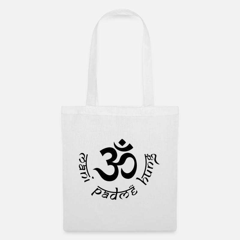 OM Mani Padme Hung - Stoffbeutel - Weiß