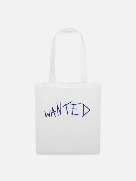 Wanted grunge Schriftzug - Stoffbeutel - Weiß