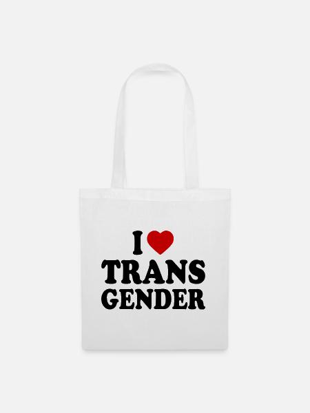 I love transgender trans - Stoffbeutel - Weiß