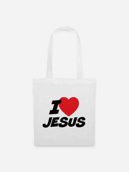 Ich liebe Jesus - Stoffbeutel - Weiß