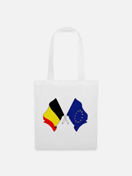 Flagge Belgien Europa - Stoffbeutel - Weiß