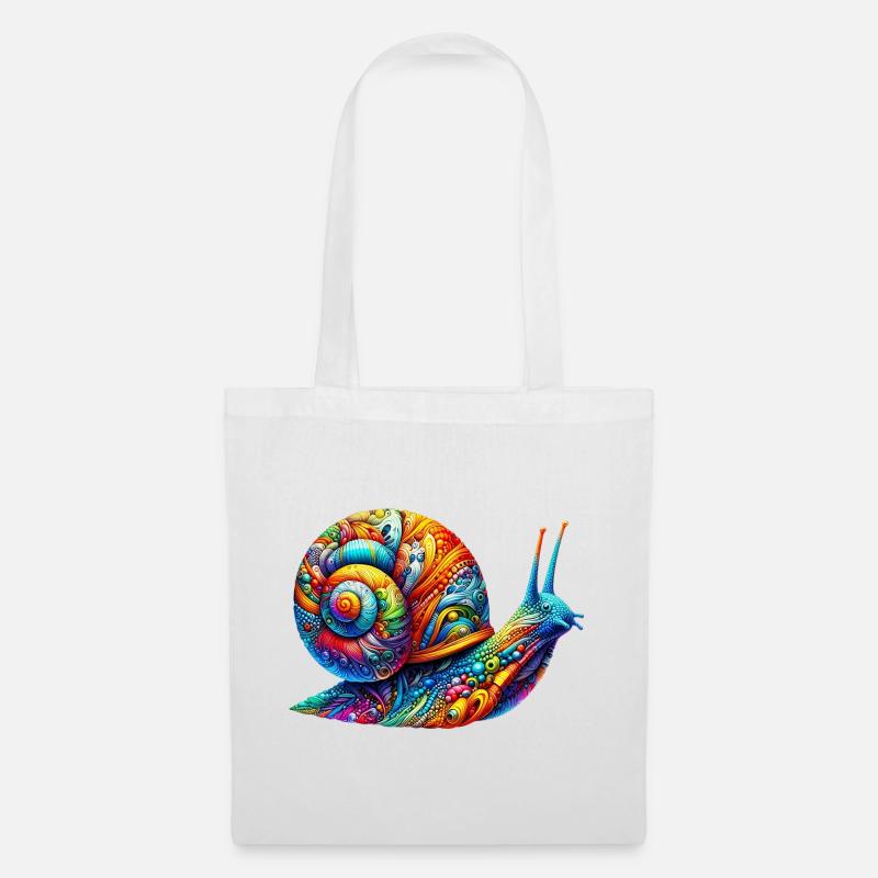 Schnecke - Stoffbeutel - Weiß