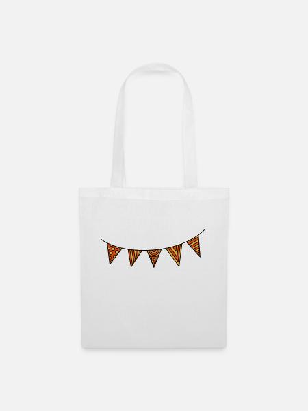 Pennant chain three-colour - Tote Bag - white